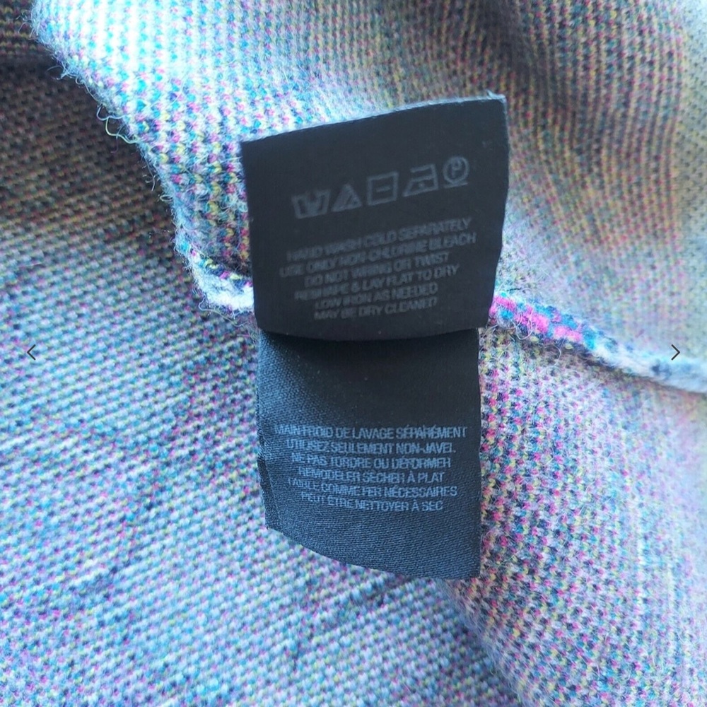 Akemi+Kin Anthropologie Kaleidoscope Sweater Dress Short Sleeve Floral Grey Sz.L - Picture 12 of 12
